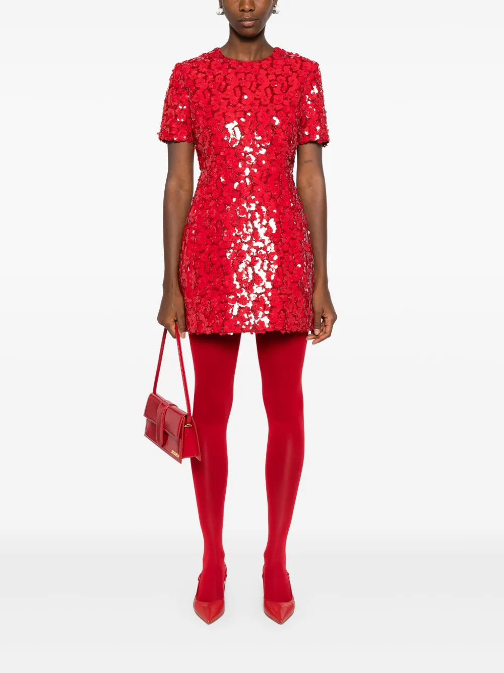 Affordable Maje floral-print sequinned mini dress Women