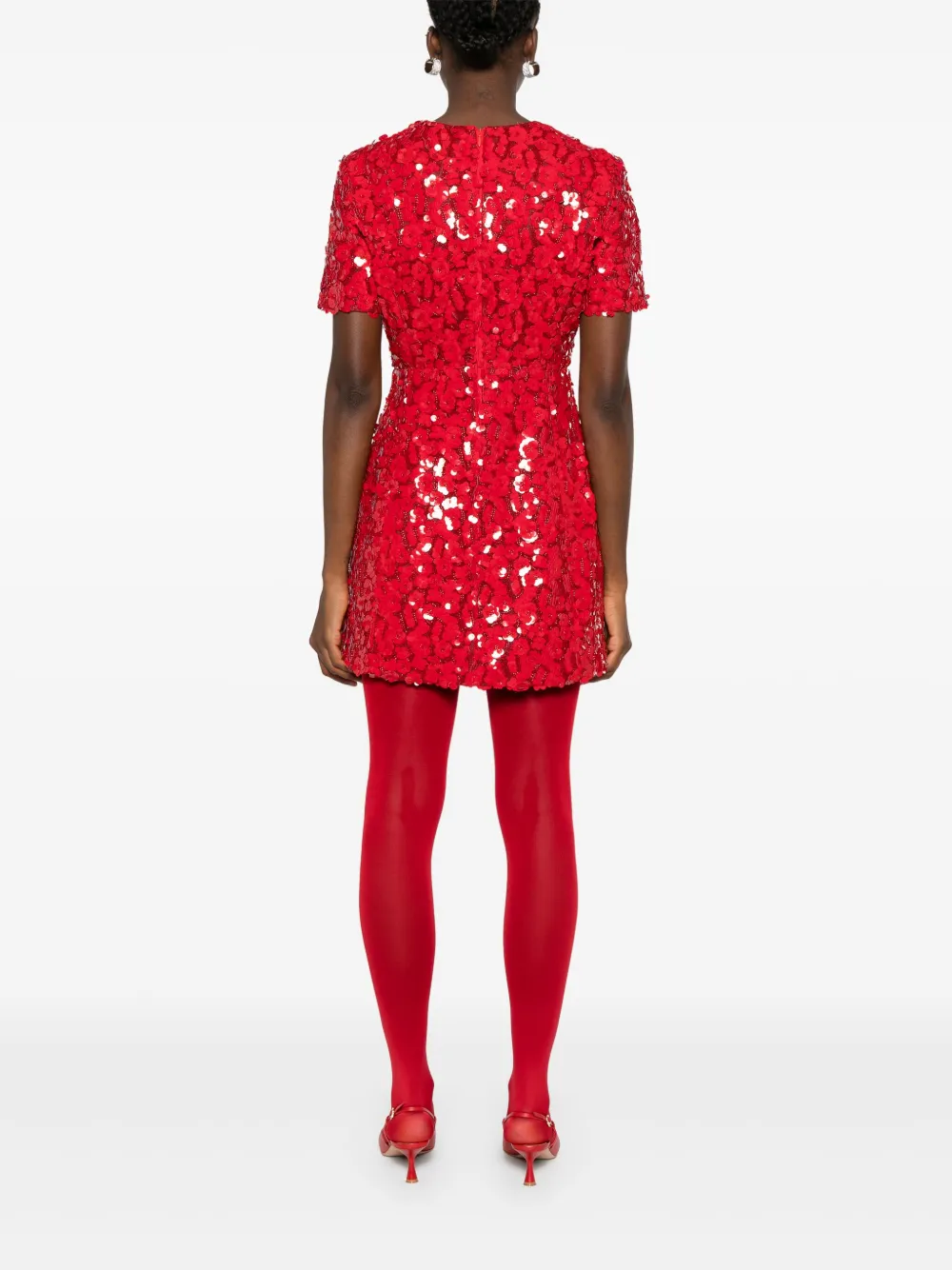 Affordable Maje floral-print sequinned mini dress Women