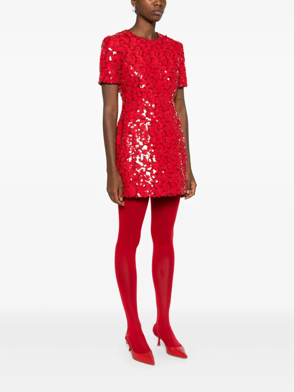 Affordable Maje floral-print sequinned mini dress Women