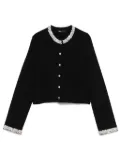 Maje rhinestone-trim cardigan - Black