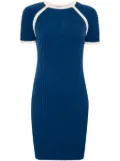 CHANEL Pre-Owned 2000s contrasting-trim ribbed minidress - Blue