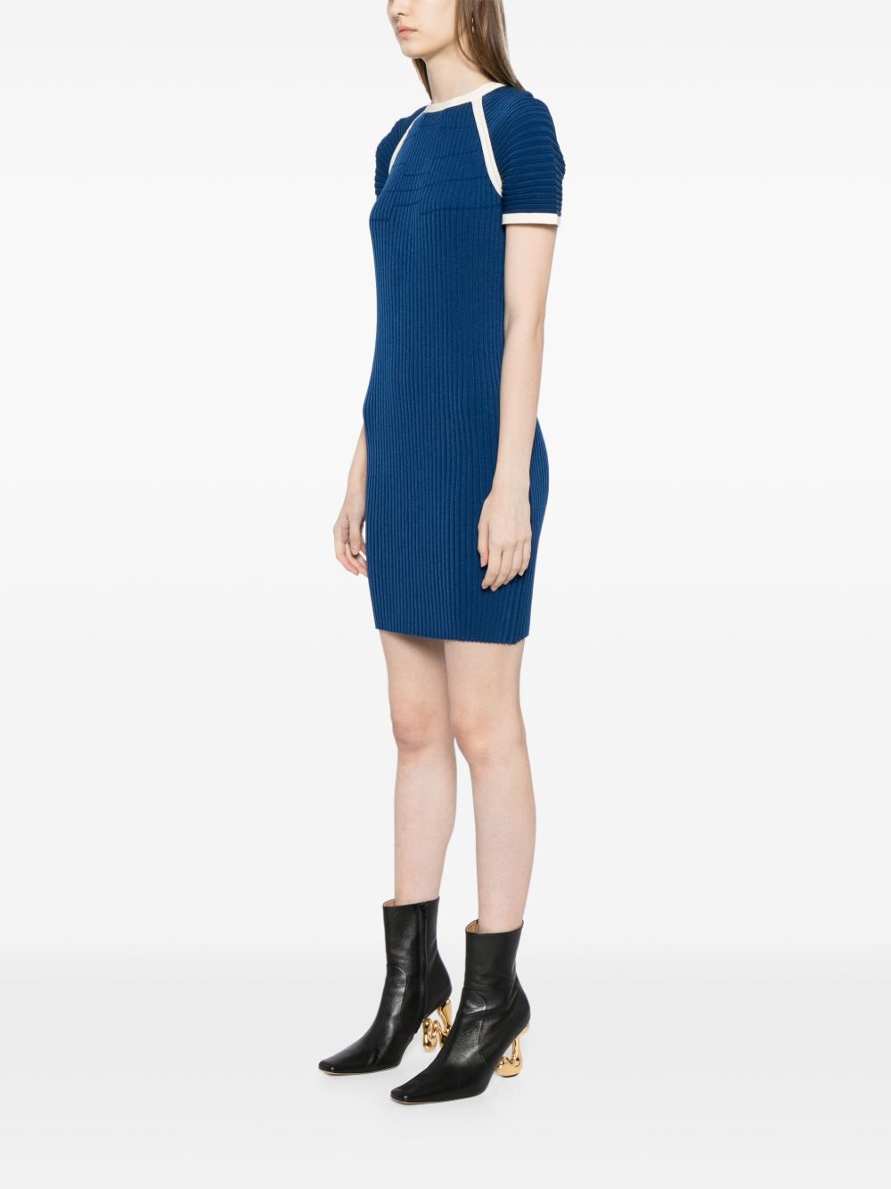 CHANEL 2000s contrasting-trim ribbed minidress Women