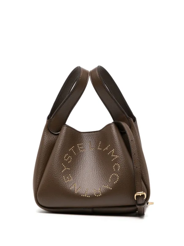 Stella McCartney logo embellished faux leather Crossbody Bag Brown FARFETCH CY