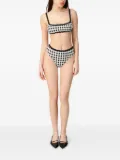 Leslie Amon gingham scallop bikini - Black