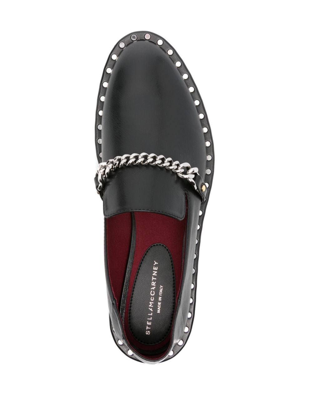 Shop Stella Mccartney Falabella Leather Loafers In Black