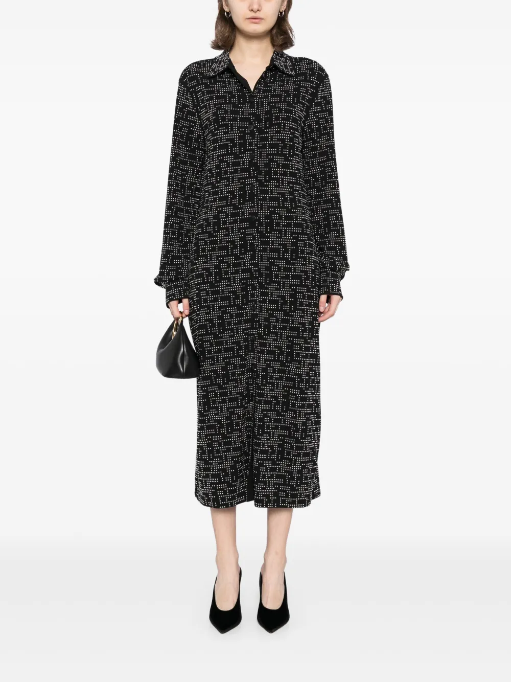 Ferragamo Jurk met studs - Zwart
