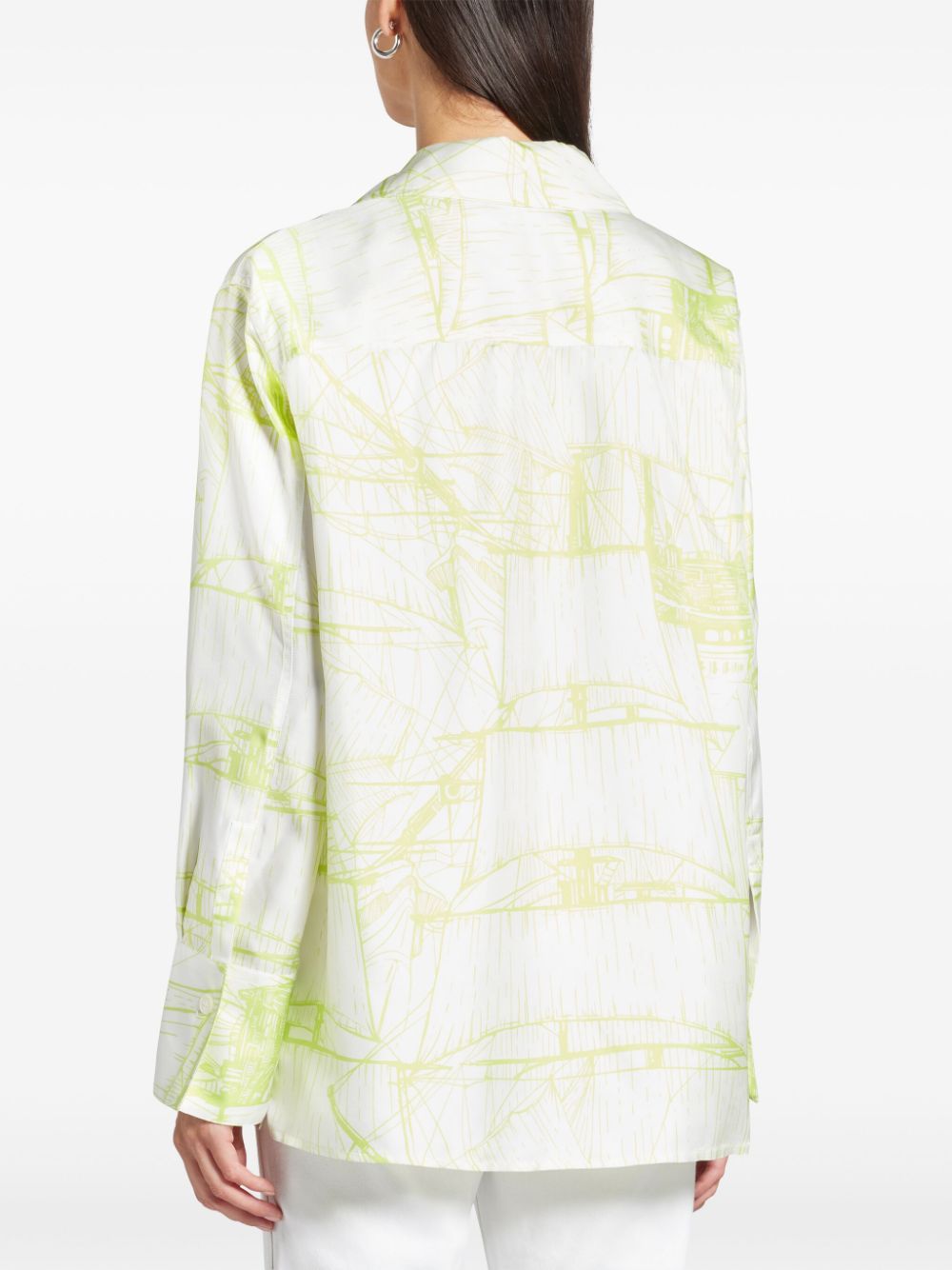 Ferragamo blouse met abstracte print Wit