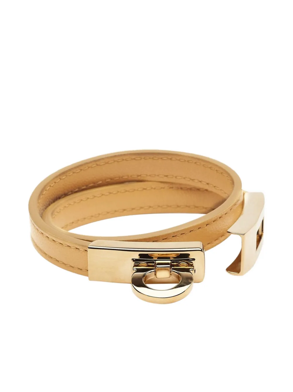 Ferragamo Leren schakelarmband - Beige