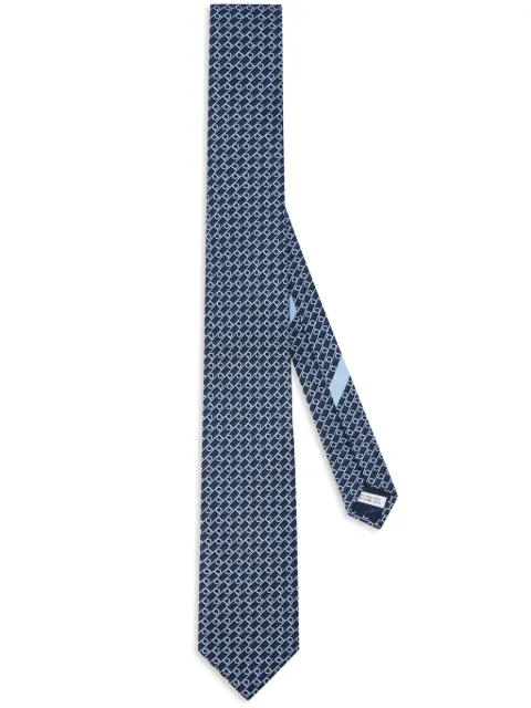 Ferragamo Gancini-print silk tie