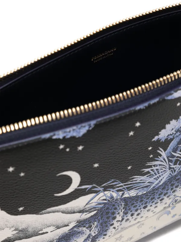 Ferragamo all-over Graphic Print Clutch Bag | Neutrals