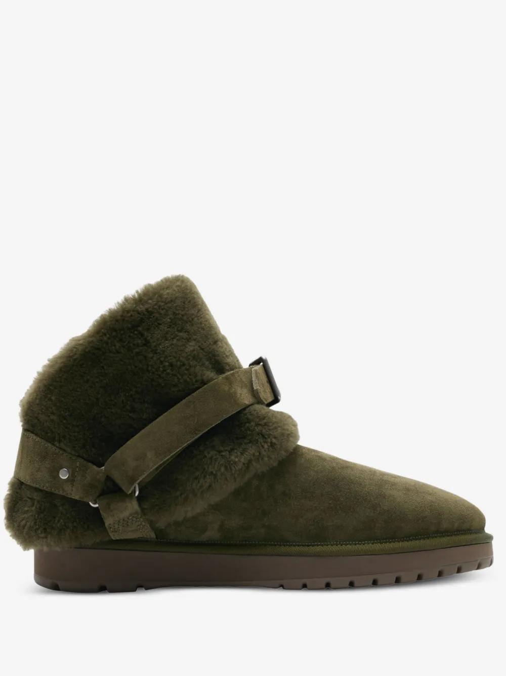 Burberry buckled shearling ankle boots | Green | Image 1