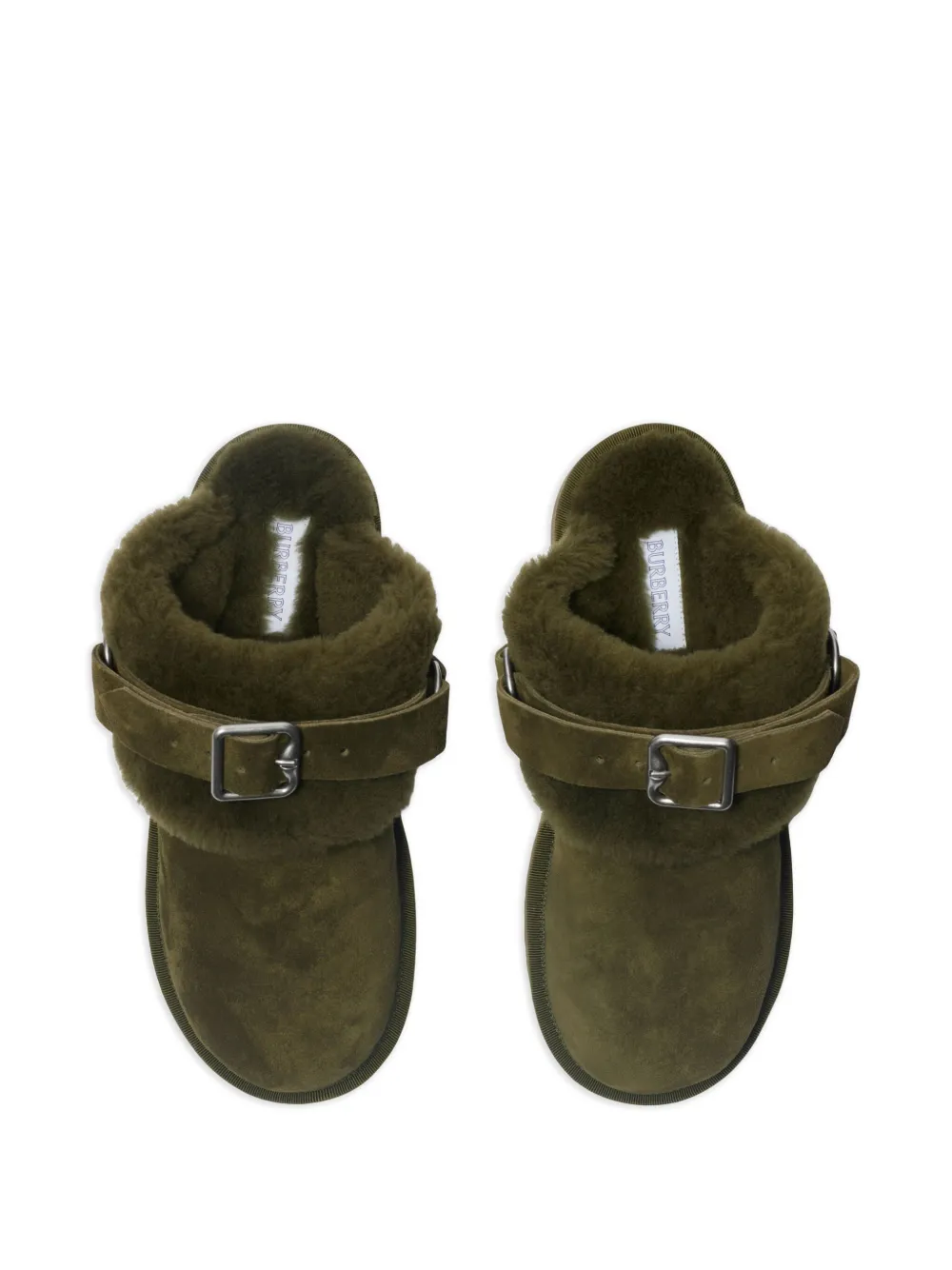 Burberry Chubby calf suede mules Green