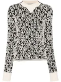 CHANEL Pre-Owned 2001 logo-intarsia wool jumper - Black