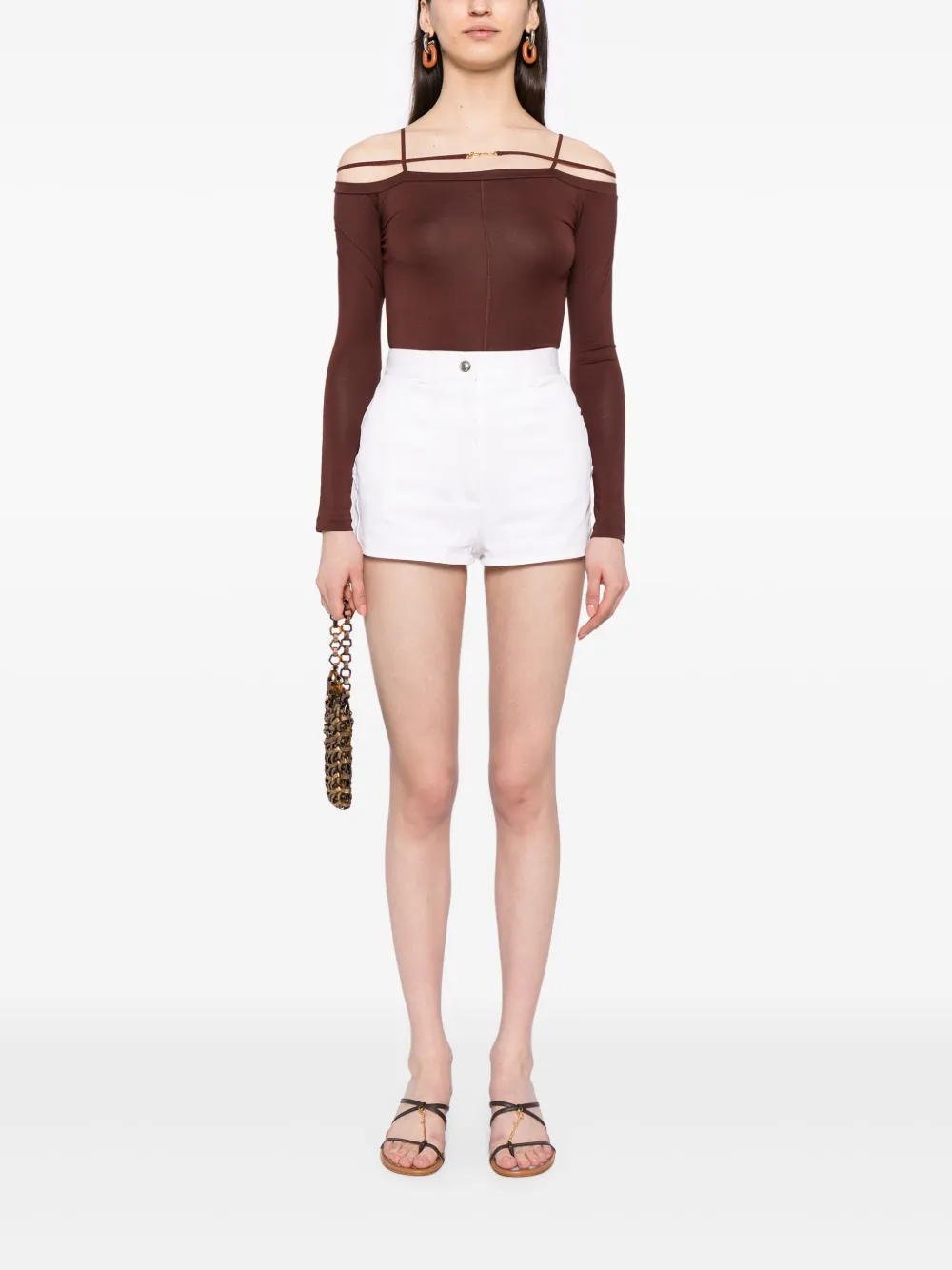 chanelpre-owned CHANEL Pre-Owned 1997 high waist shorts - Wit