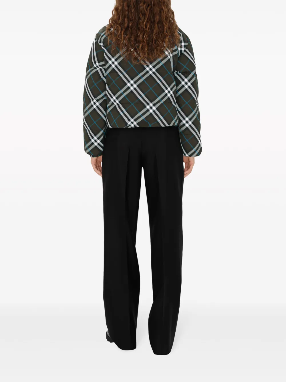Burberry Geruit donsjack Groen