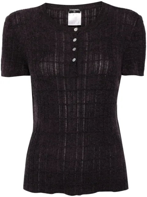 CHANEL Pre-Owned 2001 cotton-cashmere knitted top