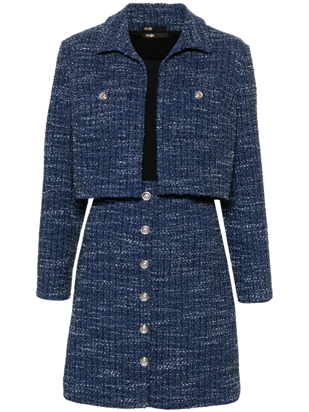Maje ensemble robe En Tweed Bleu FARFETCH FR