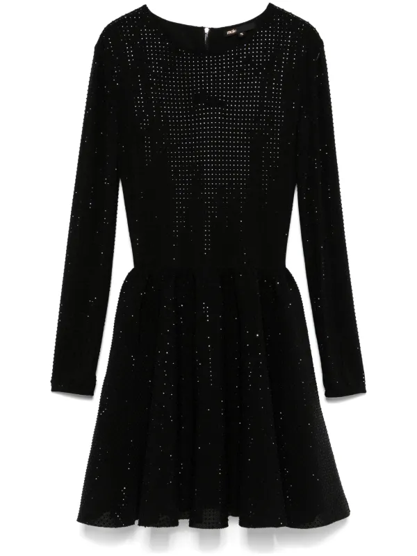Maje Robe a Ornements En Sequins Noir FARFETCH TN