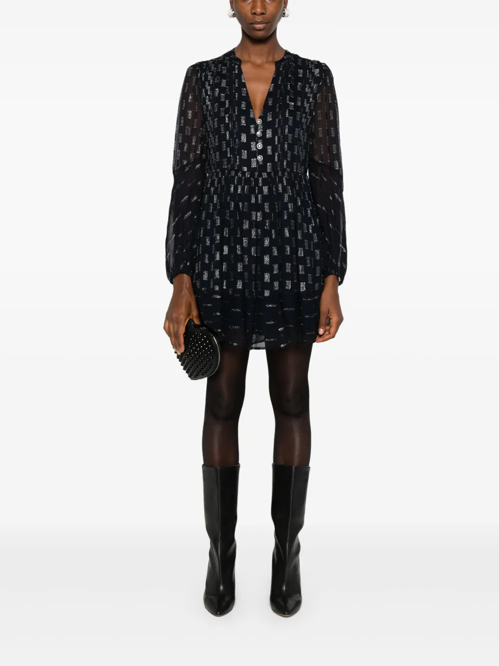 Affordable Maje floral-print pleated mini dress Women