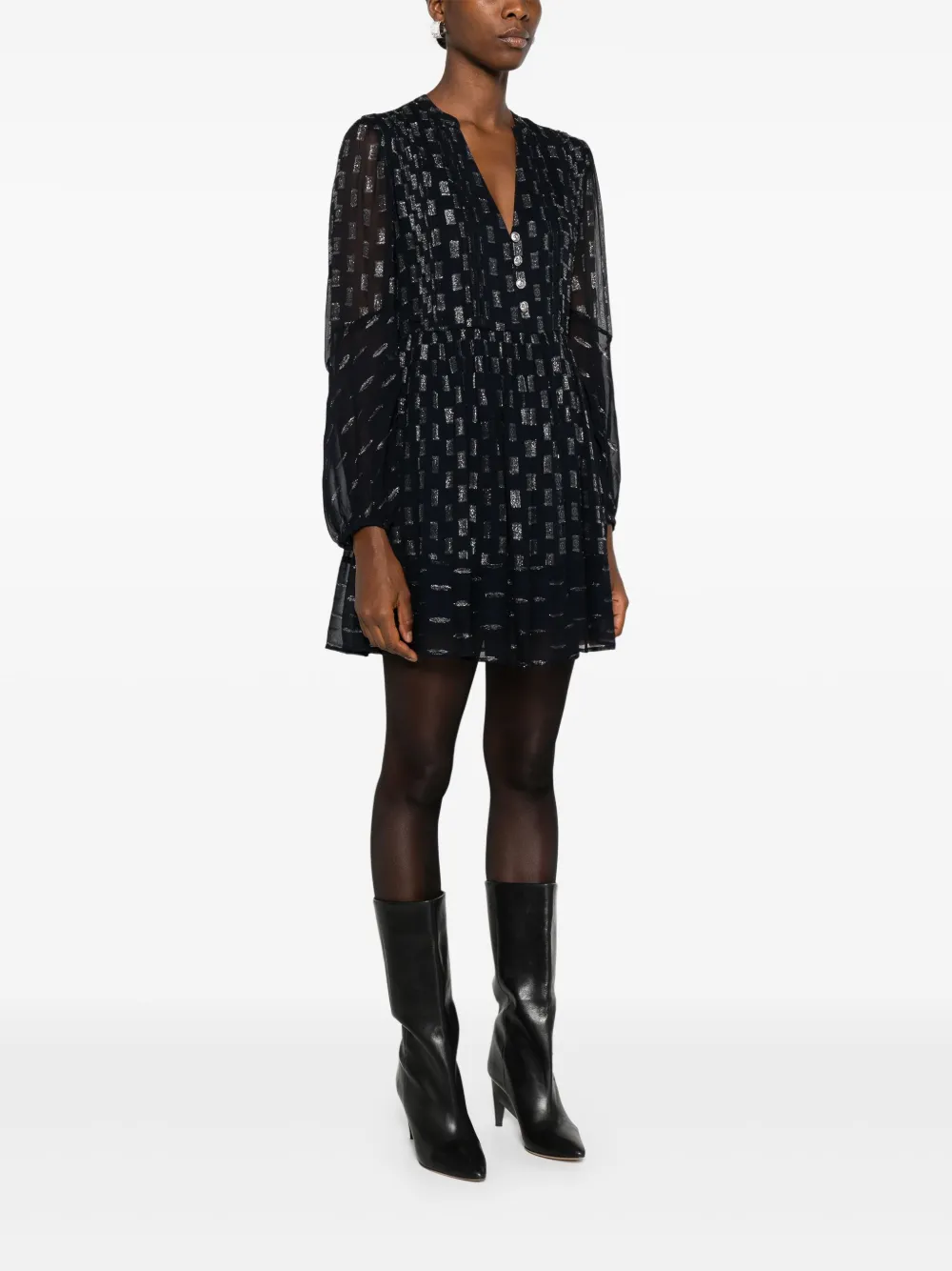 Affordable Maje floral-print pleated mini dress Women