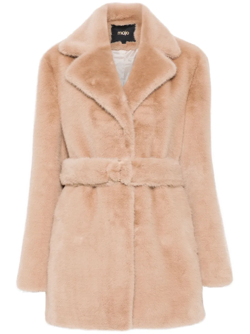 Maje faux-fur coat | Neutrals | Image 1