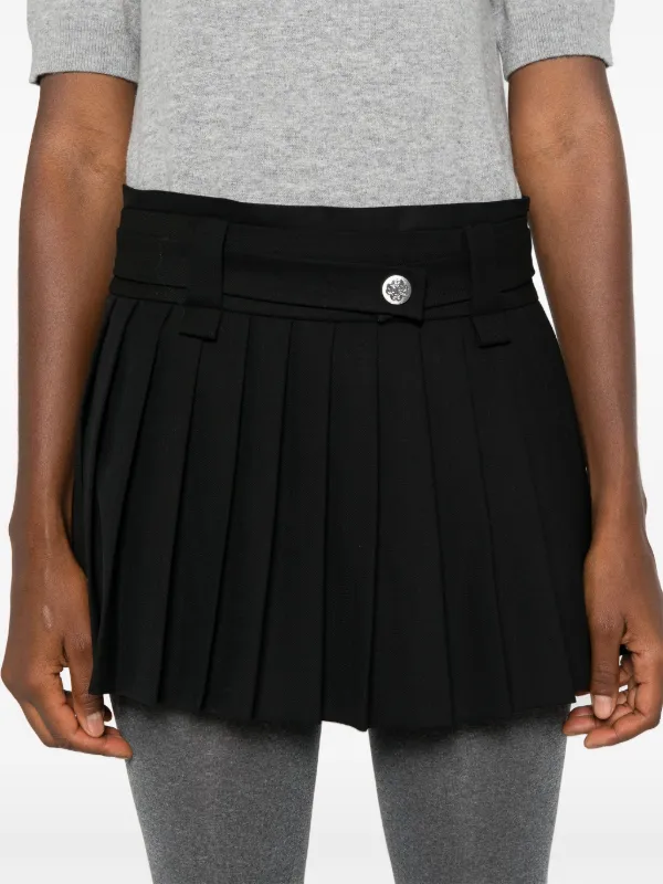 Maje Pleat Detail Mini Skirt Black FARFETCH CA