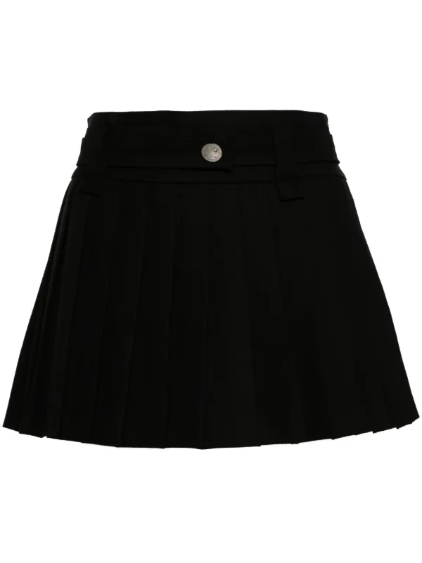 Womens black pleated mini skirt best sale