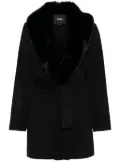 Maje double-faced midi coat - Black