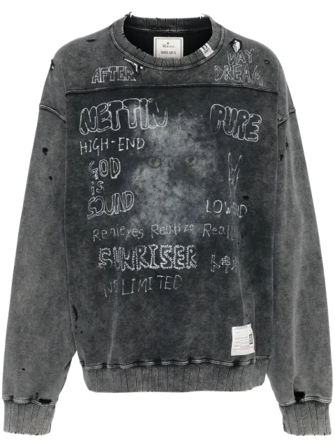 Maison MIHARA YASUHIRO sudadera con efecto blanqueado