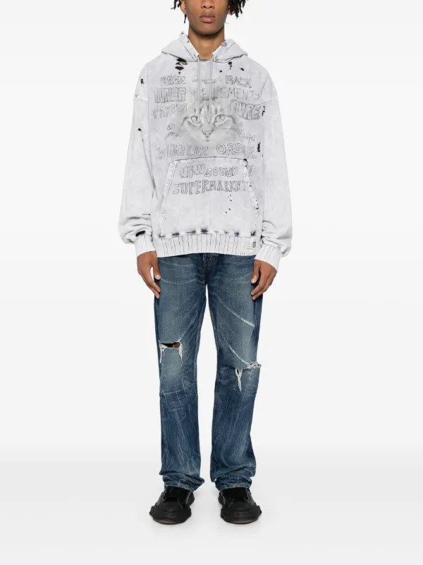 Maison MIHARA YASUHIRO Bleached Hoodie | Grey | FARFETCH JO 