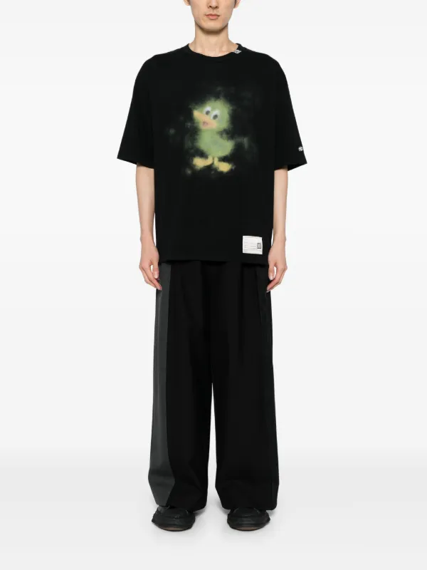 Maison MIHARA YASUHIRO Duck-print Cotton T-shirt | Black