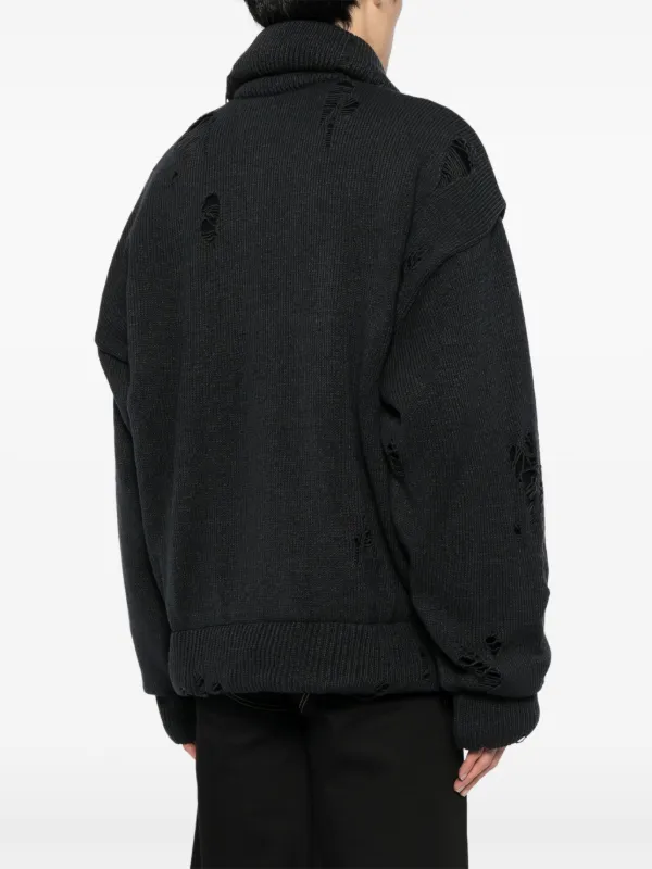 Maison MIHARA YASUHIRO Distressed Cardigan | Black | FARFETCH