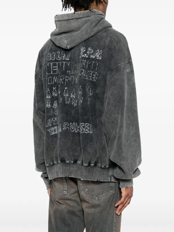 Maison MIHARA YASUHIRO Bleached Hoodie | Black | FARFETCH IN