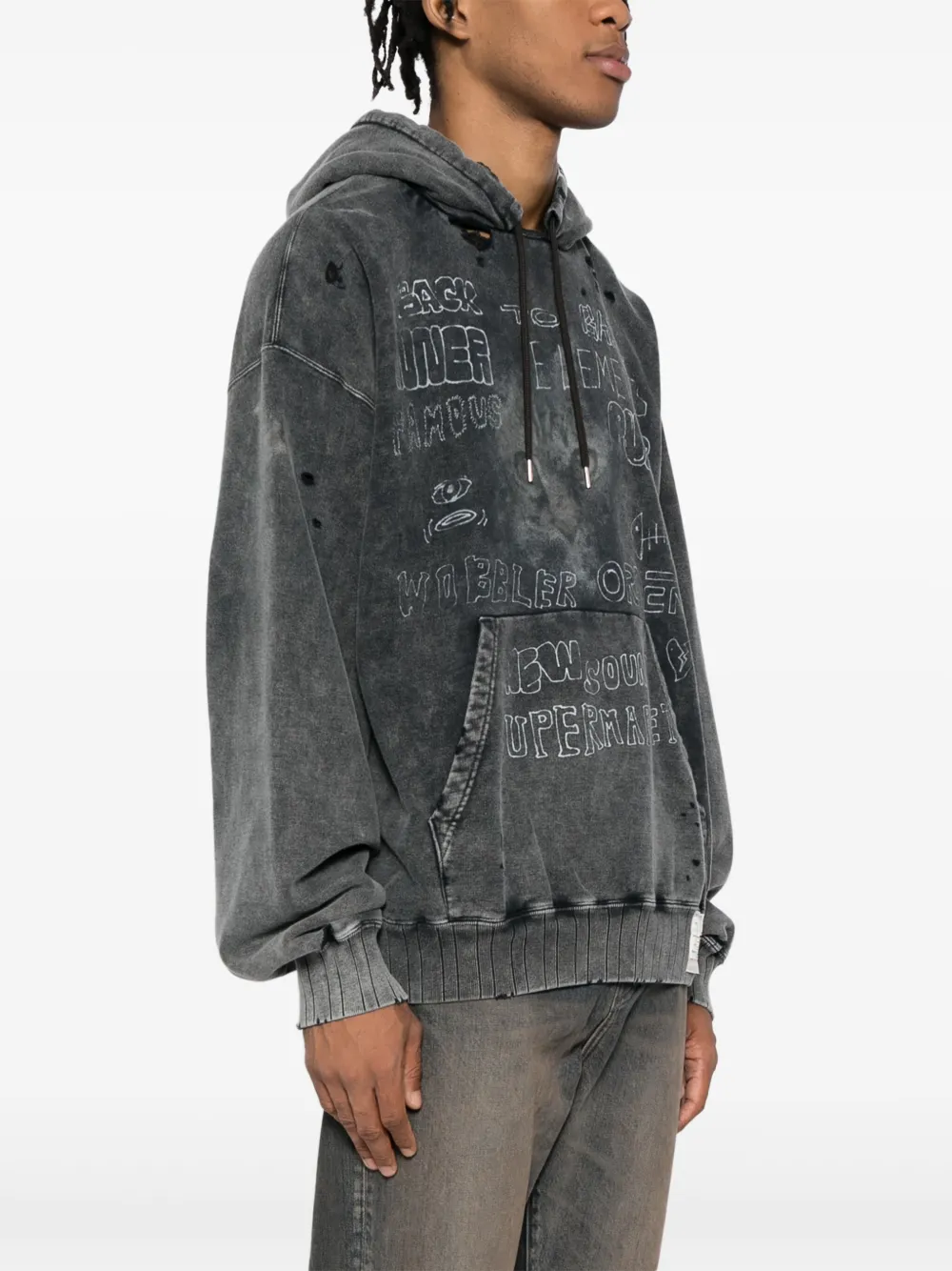 Maison MIHARA YASUHIRO Hoodie Mit Bleached Optik Schwarz FARFETCH DE