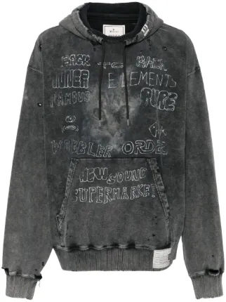 品質が YASUHIRO MIHARA Maison Bleached GE FARFETCH | Black | Hoodie トップス