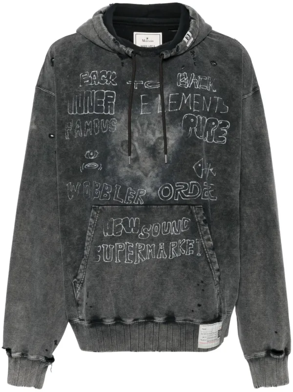 Maison MIHARA YASUHIRO Bleached Hoodie | Black | FARFETCH AO 
