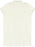 The Attico logo-raised ribbed top - White