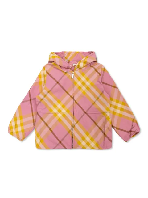 Burberry Kids check-pattern hooded jacket