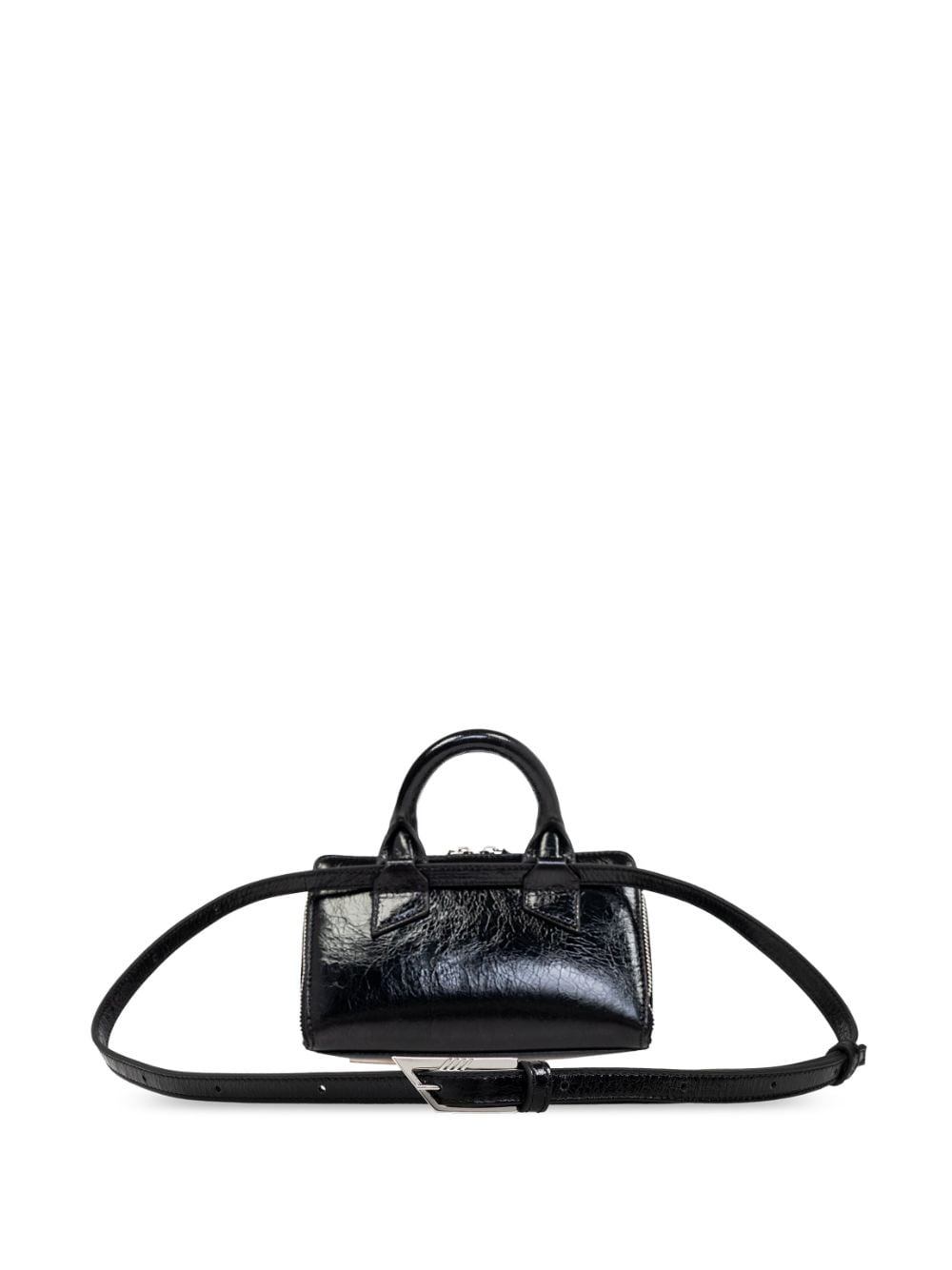 Shop Attico Friday Leather Tote Bag In Black