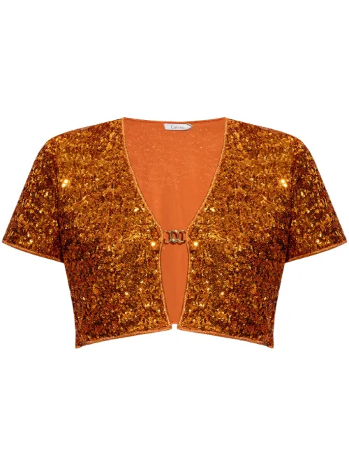 Cardigan crop à ornements de sequins - Oséree - Modalova