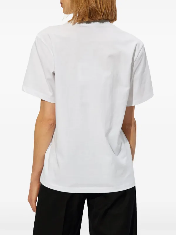 Victoria Beckham logo-embroidered Cotton T-shirt | White Victoria Beckham logo-embroidered Cotton T-shirt | White