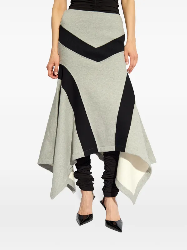 スカート THE ATTICO Woman Skirt Grey 250WCS00263JJF007AA 876 The Attico Asymmetric Cotton Midi Skirt | Grey | FARFETCH