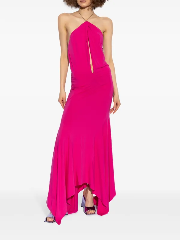 ワンピース THE ATTICO Woman Dress Pink 250WCW00186PAA085TA 701 The Attico Halterneck chain-link Detail Maxi Dress | Pink