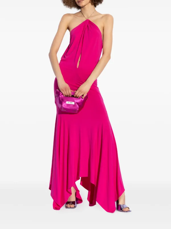 The Attico Halterneck chain-link Detail Maxi Dress | Pink The Attico Halterneck chain-link Detail Maxi Dress | Pink