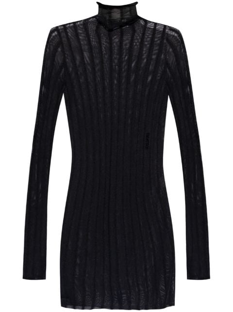 The Attico semi-sheer roll-neck dress