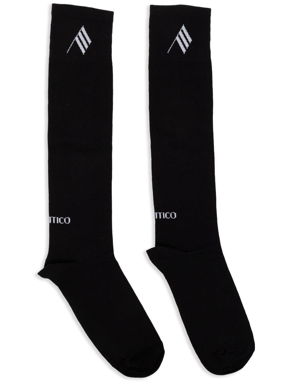 The Attico intarsia-logo ribbed socks - Nero