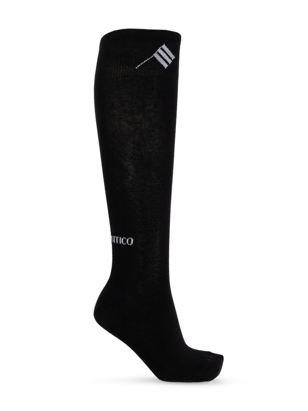 The Attico intarsia-logo ribbed socks - Zwart
