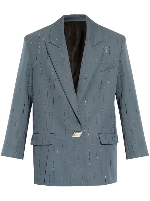 The Attico rhinestone-embellished wool blazer