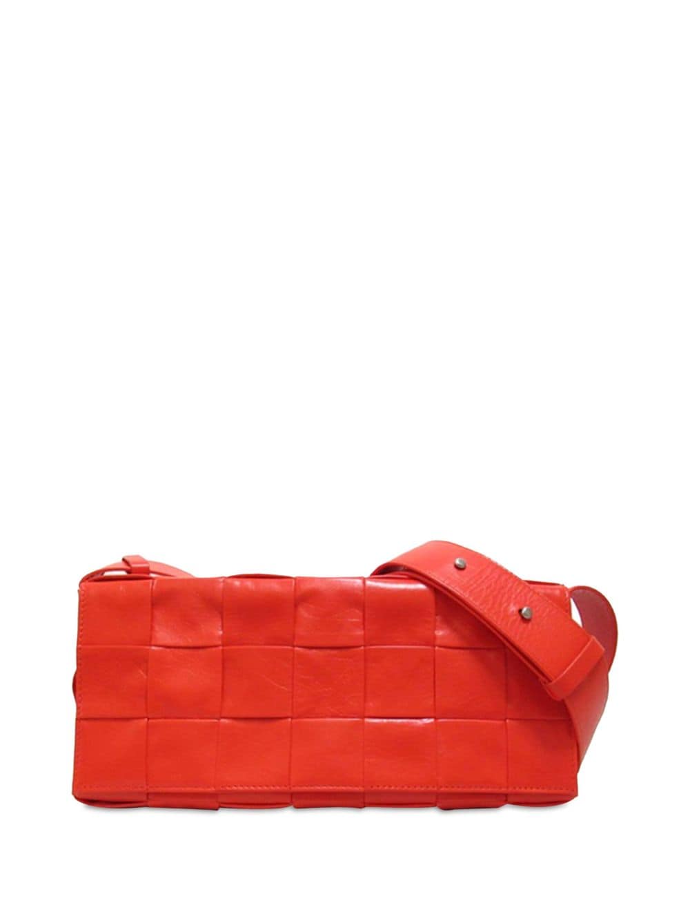 Pre-owned Bottega Veneta 2012-present Intrecciato Stretch Cassette Crossbody Bag In Red