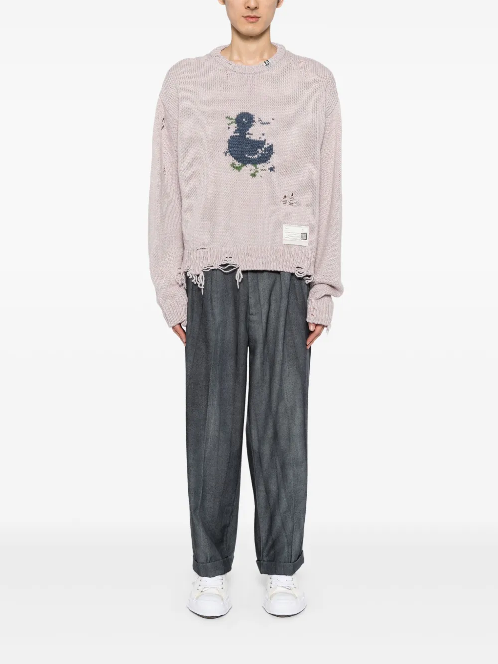 Maison MIHARA YASUHIRO Duck-intarsia distressed jumper | Cardigans | Image 2